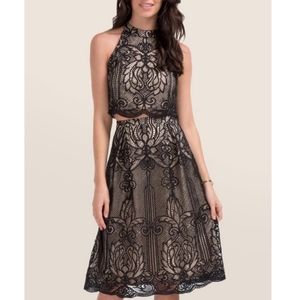 Francesca's XS Black Lace Two Piece Set